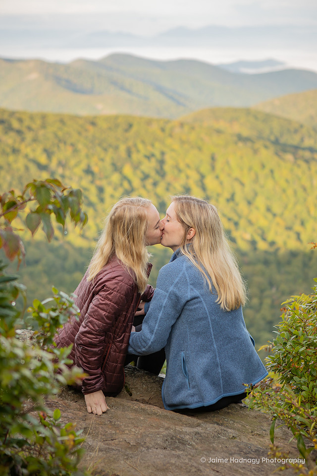 Asheville Surprise Hiking Proposal Photoshoot
