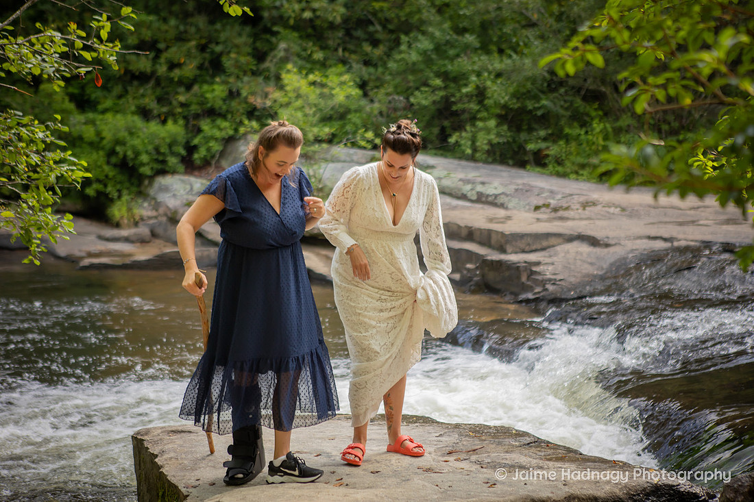 Wedding Day Bridal Portraits at Triple Falls in Brevard NC | Asheville Elopement Photographer
