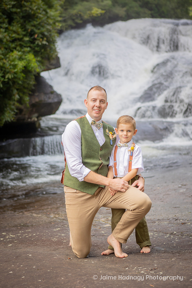 Wedding Day Bridal Portraits at Triple Falls in Brevard NC | Asheville Elopement Photographer