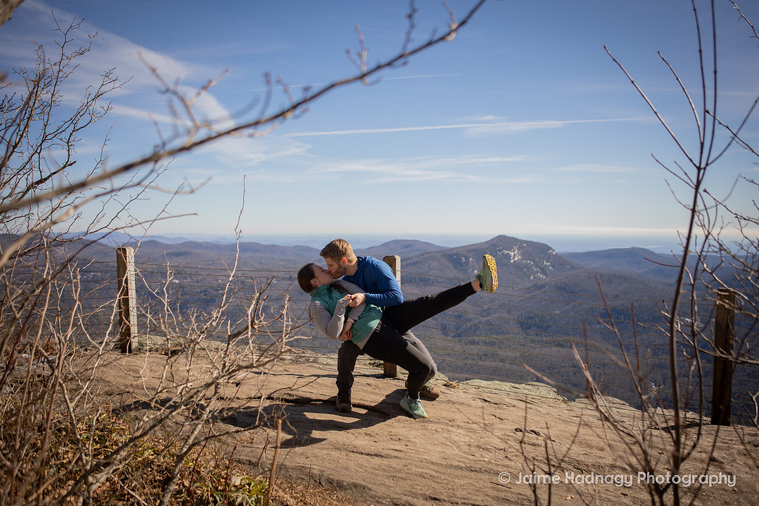 Proposal Photography in the Mountains with dog | Asheville Engagement Photographer