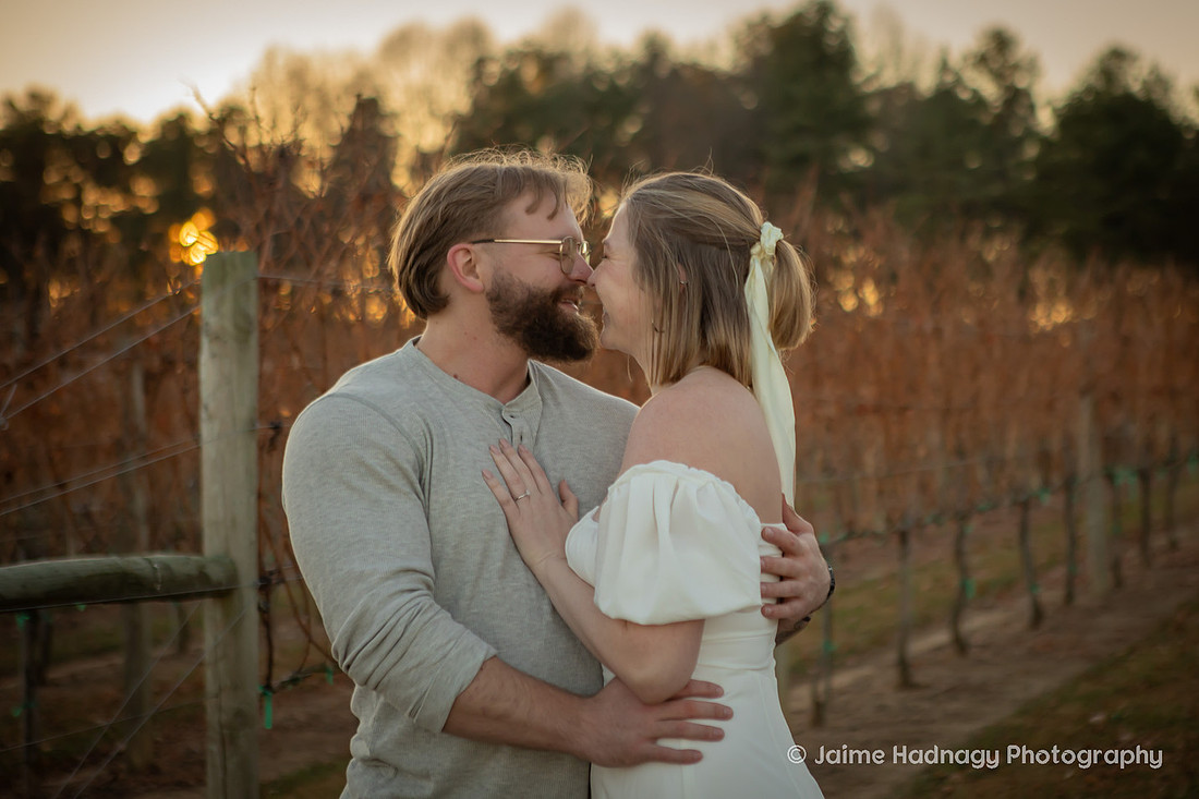 Beautiful Sunset Vineyard Proposal | Asheville Engagement Photographer