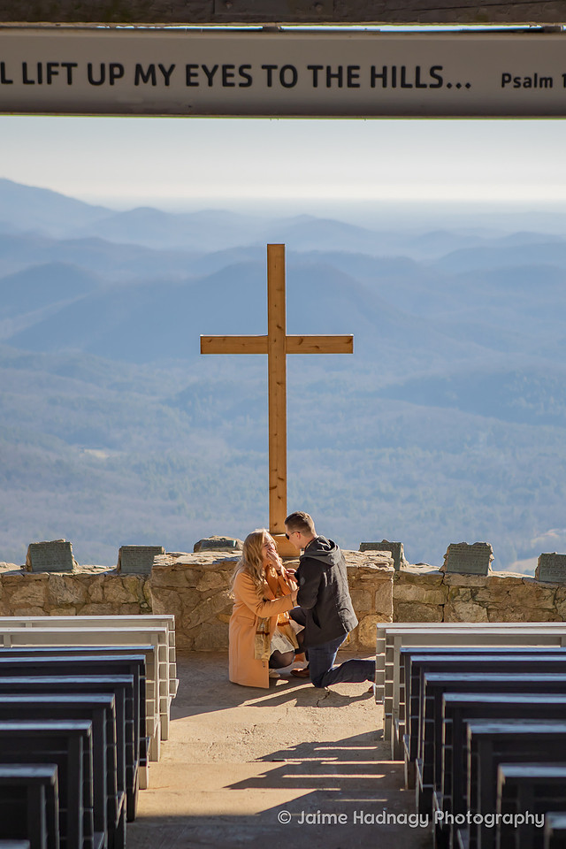 Surprise Proposal Photos at Pretty Place | Asheville Photographer