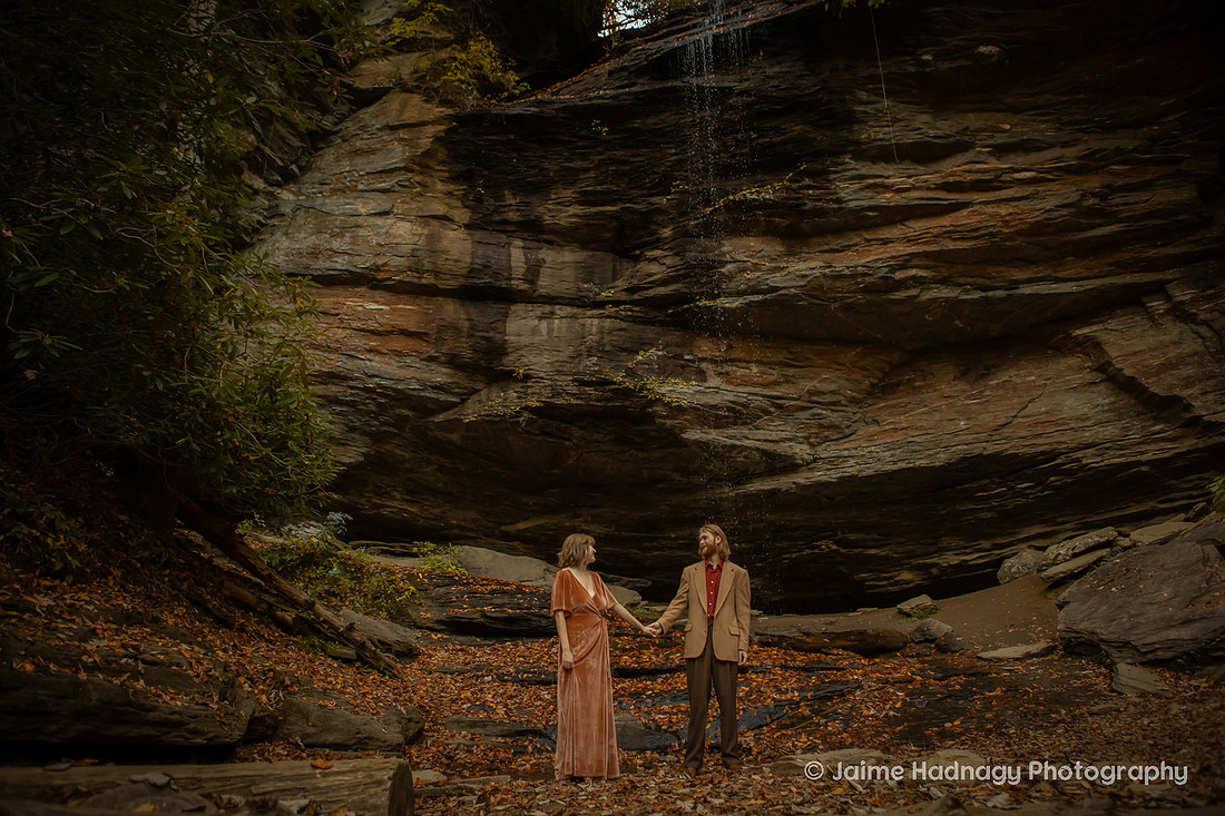 Moore Cove Falls Engagement Photos | Asheville Photographer