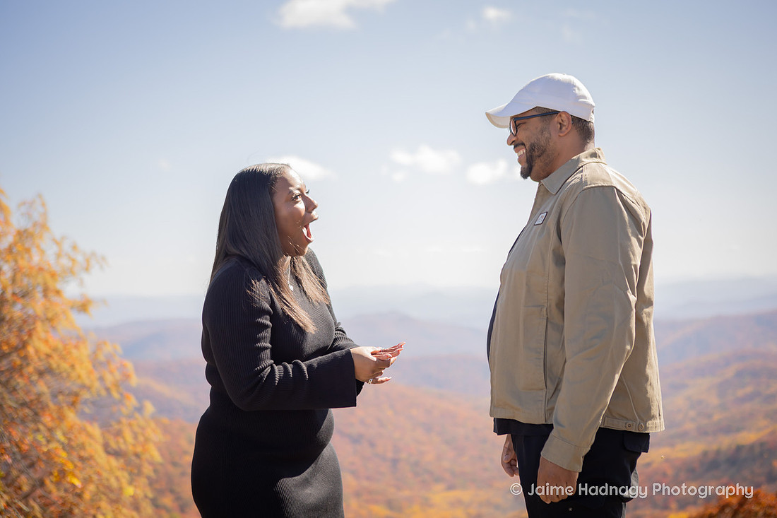 Best Proposal Reaction | Asheville Engagement Photographer