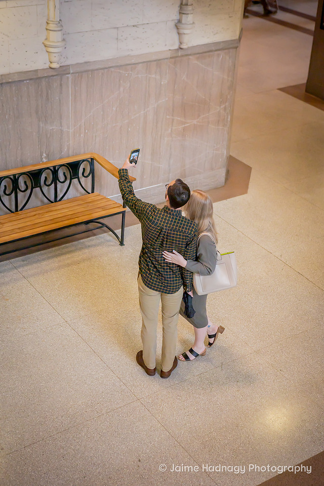Surprise Proposal Photography in The Grove Arcade in Asheville