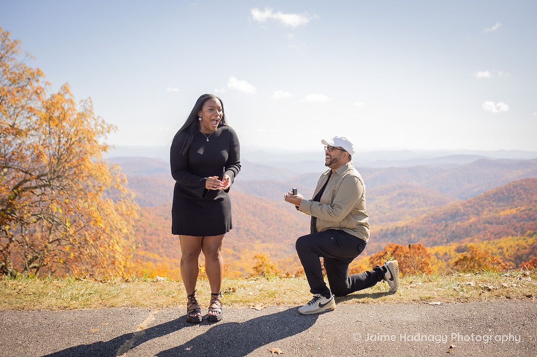 Surprise Proposal Response Photography Asheville