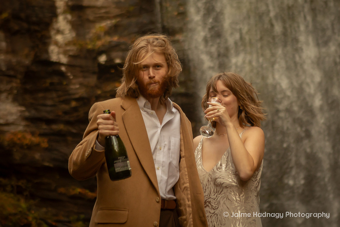 Looking Glass Falls Engagement Photos