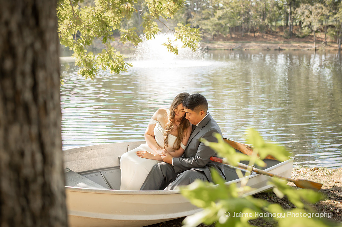 Wedding Portraits in a Row Boat | Asheville Elopement Photographer | Destination Wedding