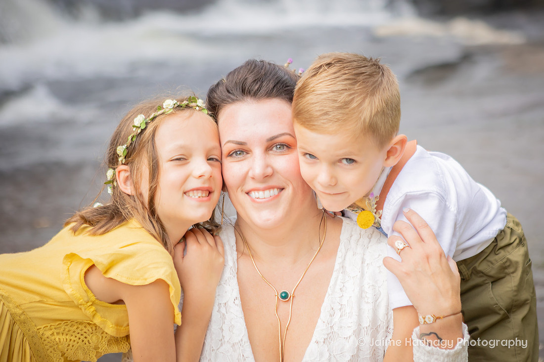 Wedding Day Bridal Portraits at Triple Falls in Brevard NC | Asheville Elopement Photographer